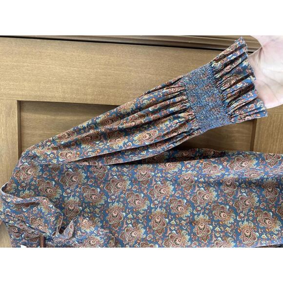 Sundance Jeanie Ruffle Floral Puff Sleeve Top Blouse Women’s size Medium Boho - Picture 4 of 12